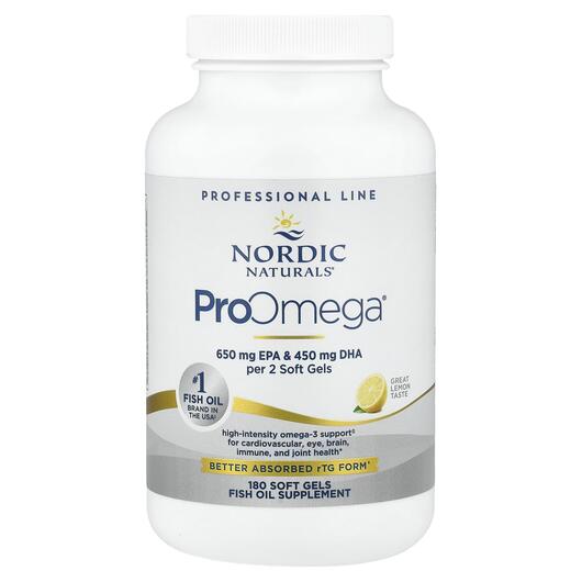 Основное фото товара Nordic Naturals, Омега + D3 1000 мг, ProOmega-D 1000, 180 капсул