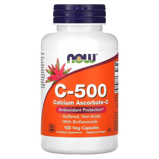 Основное фото товара NOW, Аскорбат Кальция, C-500 Calcium Ascorbate-C, 100 кальций