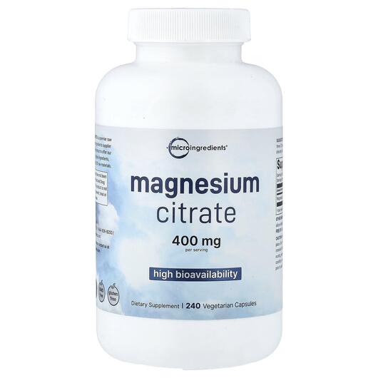 Основное фото товара Micro Ingredients, Магний Цитрат, Magnesium Citrate, 240 капсул