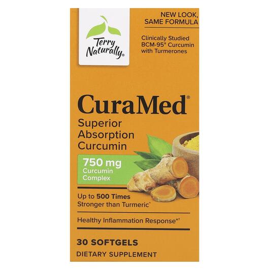 Основное фото товара Куркумин, CuraMed Superior Absorption Curcumin 750 mg, 30 капсул