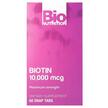 Фото товара Biotin Maximum Strength 10000 mcg, Витамин B7 Биотин, 60 Snap Tab