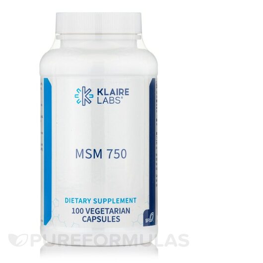 Основное фото товара Klaire Labs, Метилсульфонилметан МСМ, MSM 750, 100 капсул