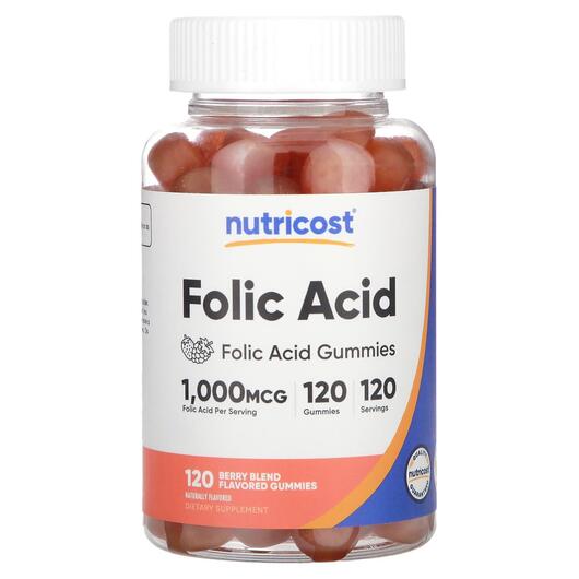 Основное фото товара Folic Acid Gummies Berry, Витамин B9 Фолиевая кислота, 120 таблет