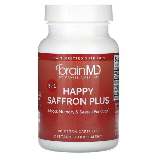 Основное фото товара BrainMD, Шафран, Happy Saffron Plus, 90 капсул