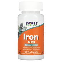 Iron 18 mg Железо 18 мг NOW 120 капсул