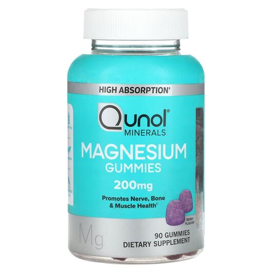 Основное фото товара Qunol, Магний, Magnesium Gummies Berry 100 mg, 90 таблеток