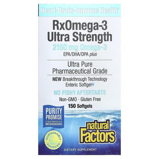 Основное фото товара Омега 3, Ultra Strength RxOmega-3 900 mg EPA/DHA, 150 капсул