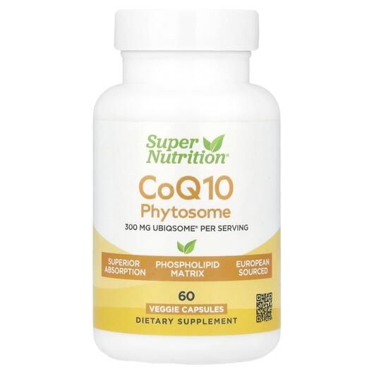 Основное фото товара Super Nutrition, Коэнзим CoQ10, CoQ10 Phytosome 300 mg, 60 капсул