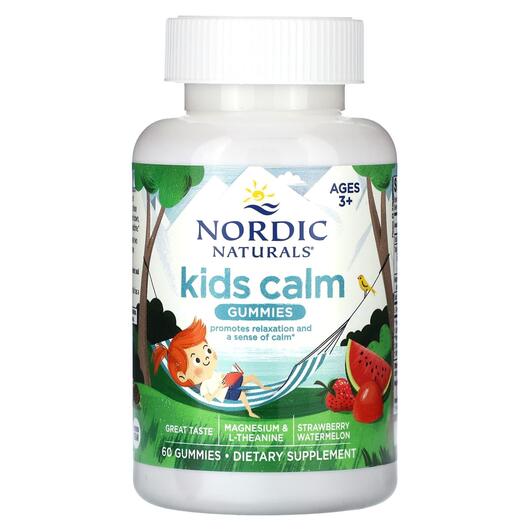 Основное фото товара Kids Calm Gummies Ages 3+ Strawberry, Поддержка стресса, 60 табле