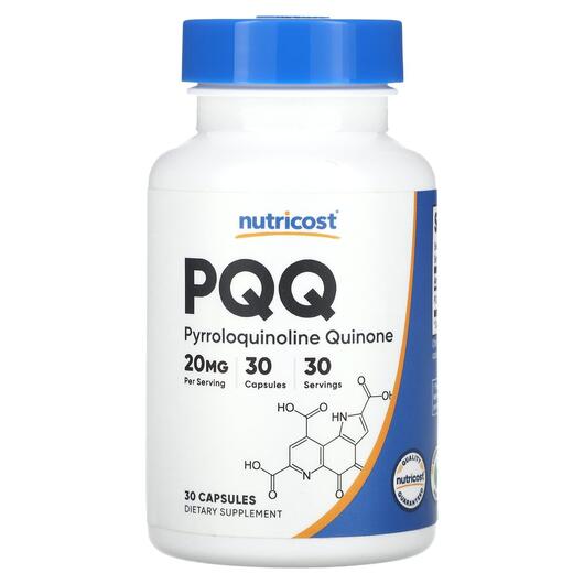 Основне фото товара Nutricost, PQQ 20 mg, Вітамін B14 Пірролохінолінхінон, 30 капсул
