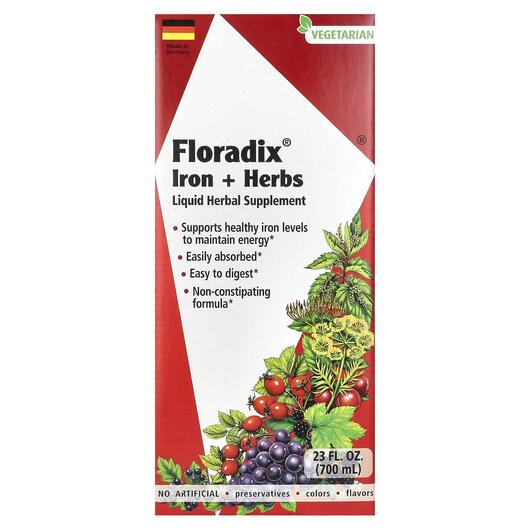 Основное фото товара Gaia Herbs, Железо, Floradix Iron + Herbs, 700 мл