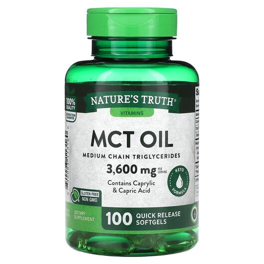 Основное фото товара МСТ Триглицериды, Vitamins MCT Oil 3600 mg, 100 капсул