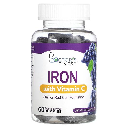 Основное фото товара Doctor's Finest, Железо, Iron with Vitamin C Grape, 60 табле