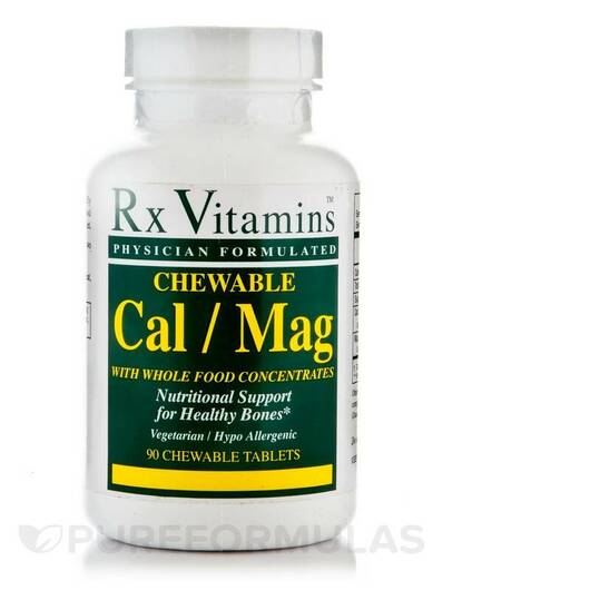 Основное фото товара Rx Vitamins, Кальций Магний, Chewable Cal / Mag, 90 таблеток