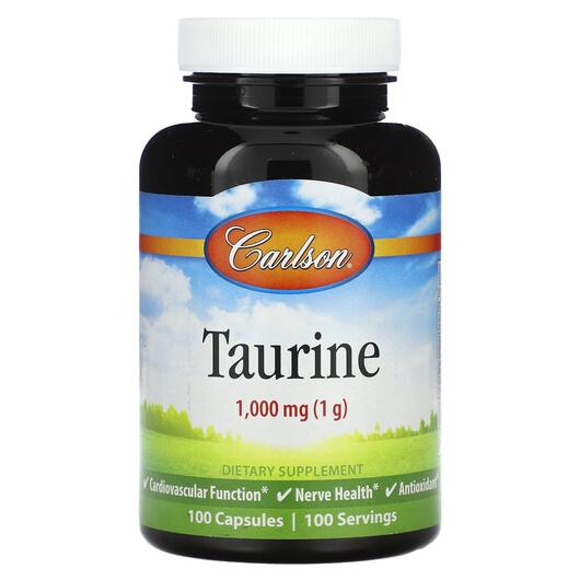 Основное фото товара Carlson, L-Таурин, Taurine 1000 mg, 100 капсул