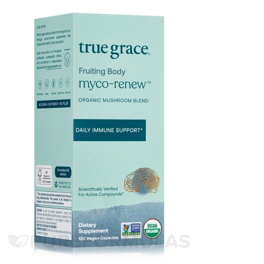 Основное фото товара True Grace, Грибы, Organic Myco-Renew Blend, 120 капсул