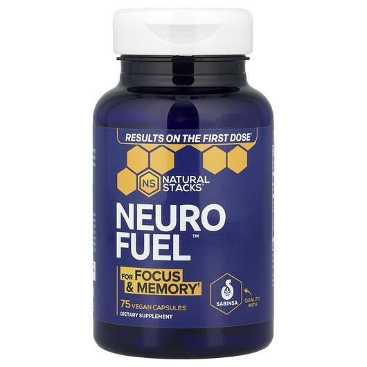 Основное фото товара Natural Stacks, Поддержка мозга, Neuro Fuel, 75 капсул
