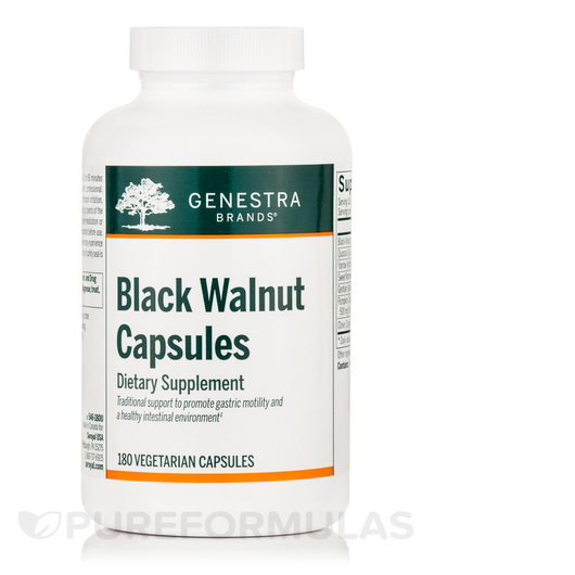Основное фото товара Genestra, Черный Орех, Black Walnut, 180 капсул