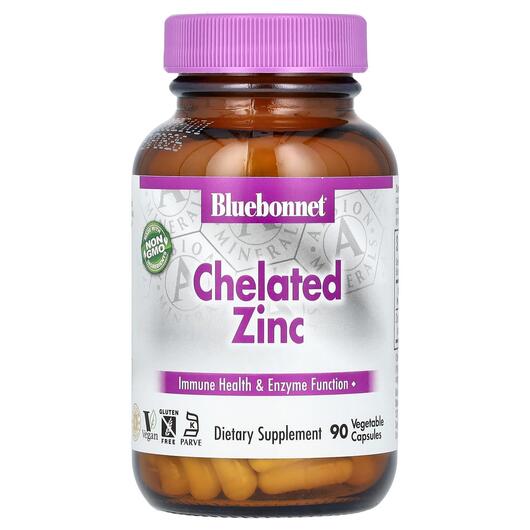Основное фото товара Bluebonnet Nutrition, Хелатный Цинк, Chelated Zinc, 90 капсул