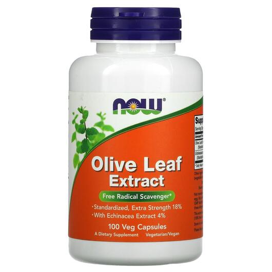 Основное фото товара NOW, Экстракт Оливковых листьев, Olive Leaf Extract, 100 капсул