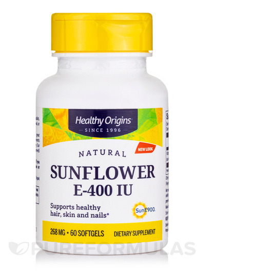 Основное фото товара Vitamin E 400 IU Sunflower Sun E 900TM, Витамин E Токоферолы, 60 