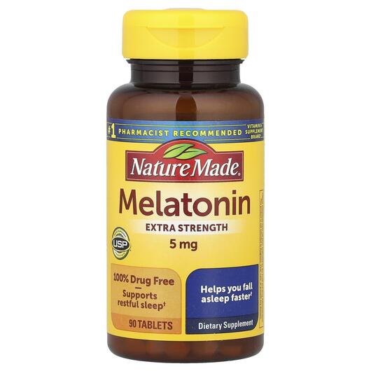 Основное фото товара Nature Made, Мелатонин, Melatonin 5 mg, 90 таблеток