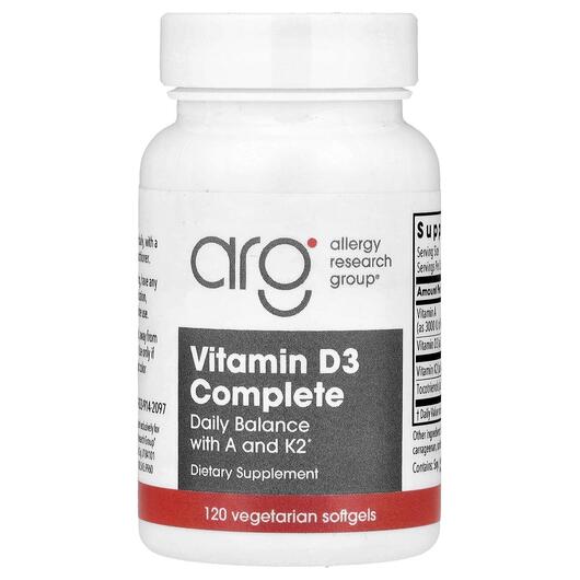 Основное фото товара Витамин D, Vitamin D3 Complete, 120 капсул