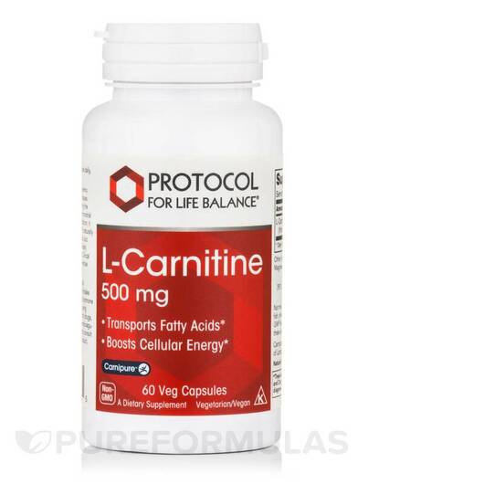 Основное фото товара L-Карнитин, L-Carnitine 500 mg, 60 капсул