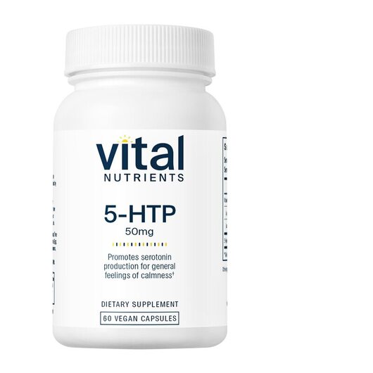 Основное фото товара Vital Nutrients, 5-гидрокситриптофан, 5HTP 50 mg, 60 капсул