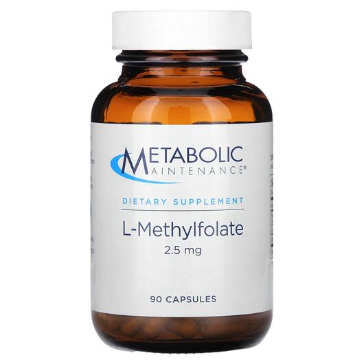 Основное фото товара Метилфолат, L-Methylfolate 2.5 mg, 90 капсул