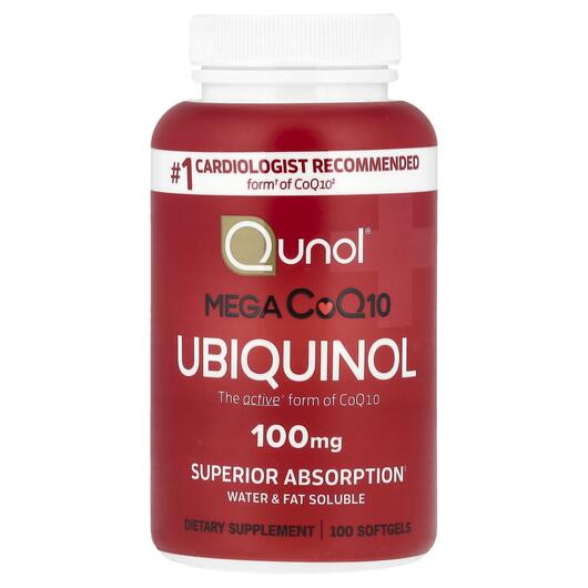 Основное фото товара Qunol, Коэнзим CoQ10, Mega CoQ10 Ubiquinol 100 mg, 100 капсул