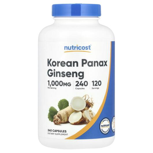 Основное фото товара Корейський женьшень, Korean Red Ginseng 1000 mg, 240 капсул