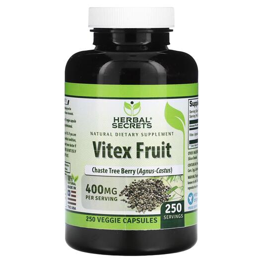 Основное фото товара Herbal Secrets, Авраамово дерево, Vitex Fruit 400 mg, 250 капсул