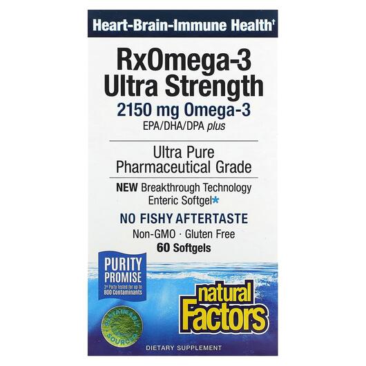 Основное фото товара Ultra Strength One-per-Day RxOmega-3, Омега 3, 60 Enteripure Soft