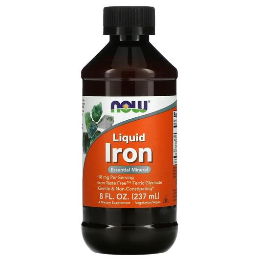 Основное фото товара NOW, Железо, Iron Liquid Ferric Glycinate, 237 мл