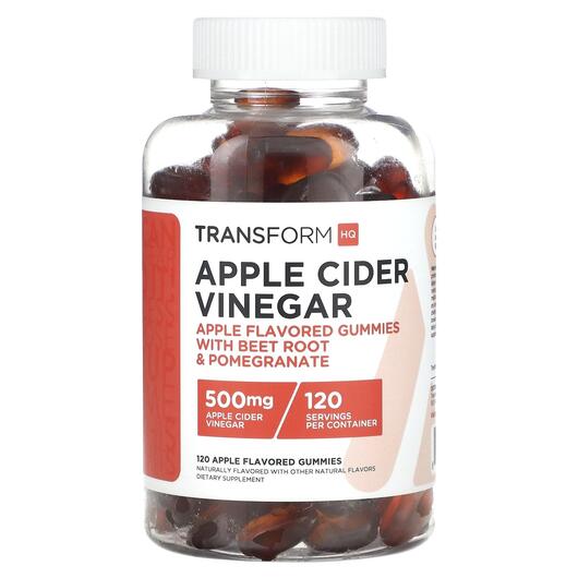 Основное фото товара Уксус, Apple Cider Vinegar 500 mg, 120 Apple Flavored Gummies