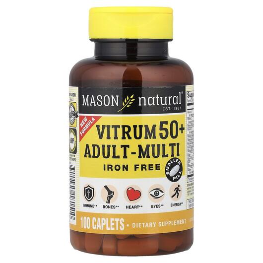 Основное фото товара Mason, Железо, Vitrum 50+ Adult-Multi Iron Free, 100 таблеток