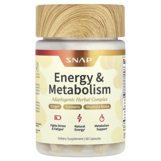 Основное фото товара Snap Supplements, Жиросжигатели, Energy & Metabolism, 60 капс