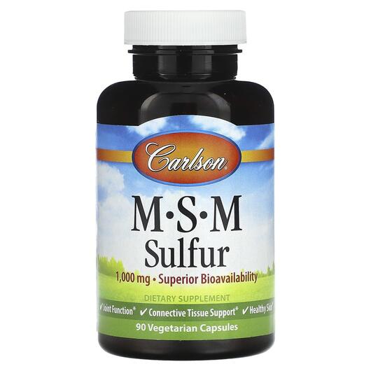 Основное фото товара Carlson, Метилсульфонилметан МСМ, MSM Sulfur 1000 mg, 90 капсул