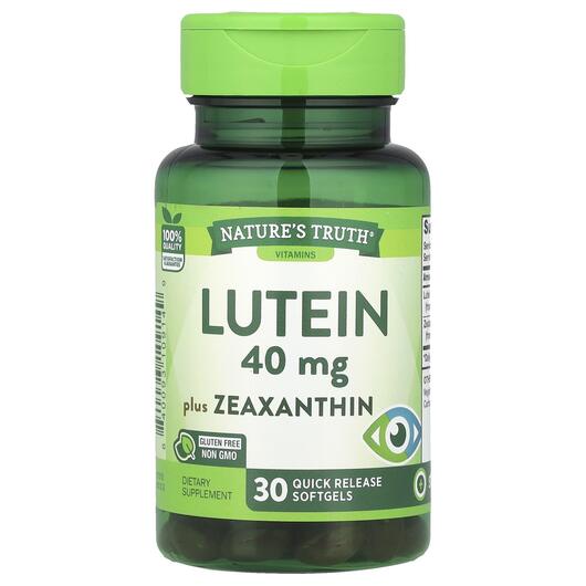 Основное фото товара Nature's Truth, Лютеин, Lutein Plus Zeaxanthin 40 mg, 30 кап