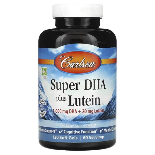 Основное фото товара Carlson, ДГК плюс лютеин, Super DHA plus Lutein, 120 капсуд