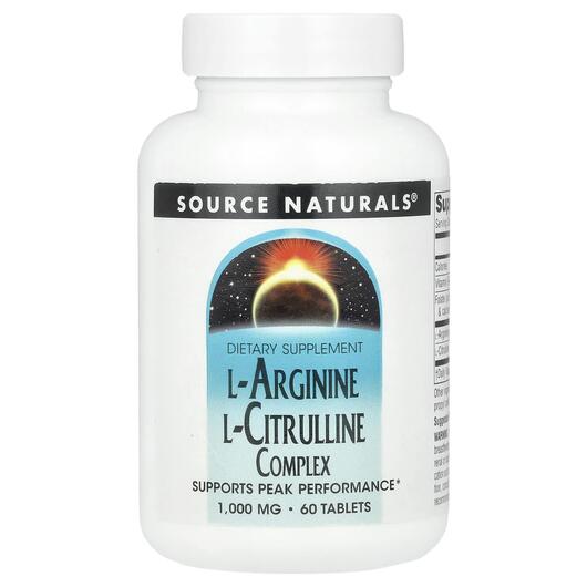 Основное фото товара L-Аргинин, L-Arginine L-Citrulline Complex, 60 таблеток