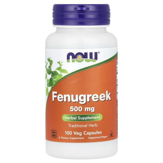 Основное фото товара NOW, Пажитник 500 мг, Fenugreek 500 mg, 100 капсул