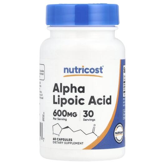 Основное фото товара Nutricost, Альфа-липоевая, Alpha Lipoic Acid 600 mg, 60 капсул