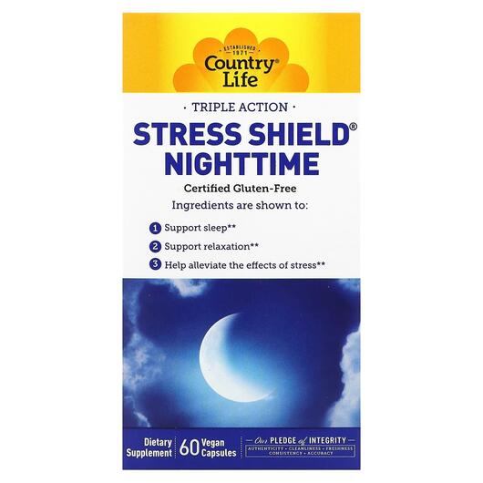 Основное фото товара Поддержка стресса, Stress Shield Nighttime, 60 капсул
