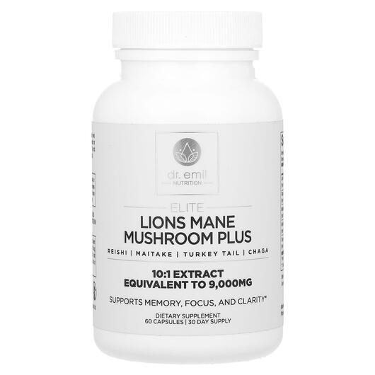 Основное фото товара Грибы, Elite Lions Mane Mushroom Plus, 60 капсул