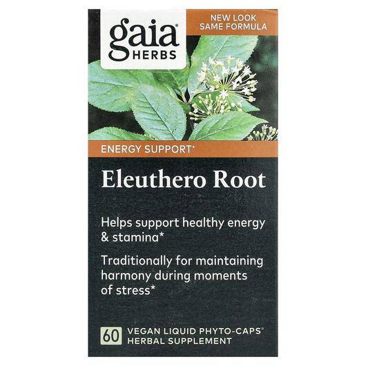 Основное фото товара Gaia Herbs, Элеутеро, Eleuthero Root, 60 капсул
