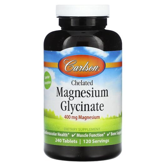 Основное фото товара Carlson, Магний Глицинат, Magnesium Glycinate, 240 таблеток