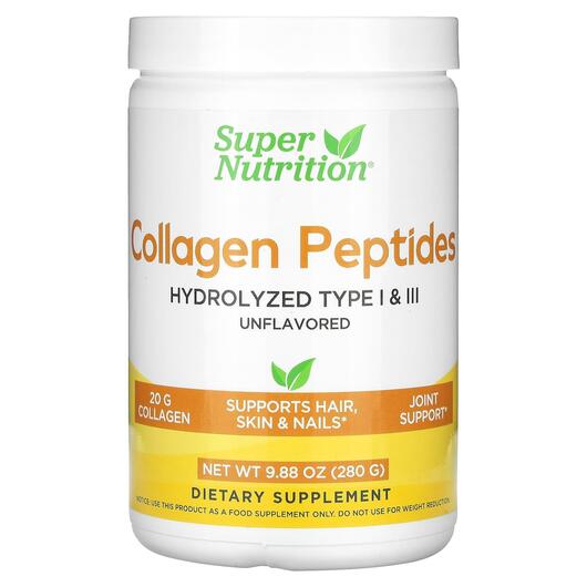 Основное фото товара Super Nutrition, Коллаген, Collagen Peptides Unflavored, 280 г