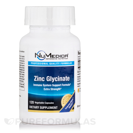 Основное фото товара NuMedica, Цинк Глицинат, Zinc Glycinate, 120 капсул